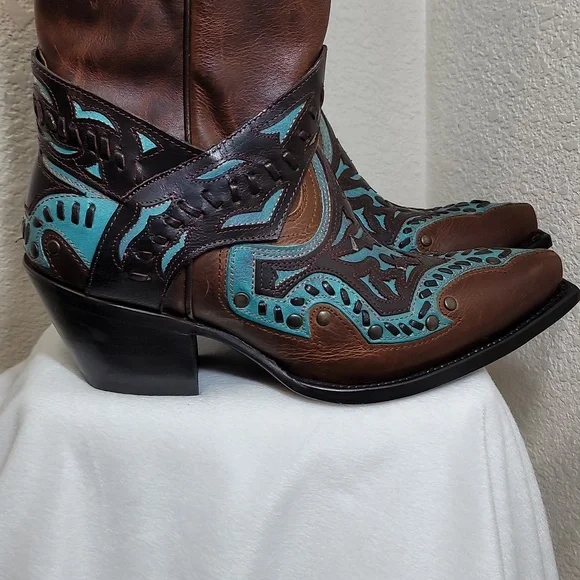 Black Star Women's Chocolate &Teal Boots